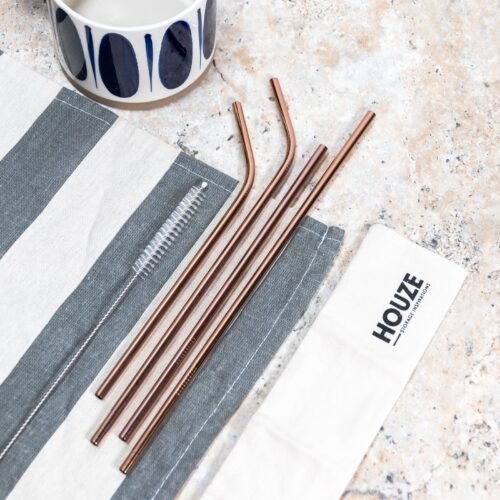 Stainless Steel Straw Set of 4 (Rose Gold)